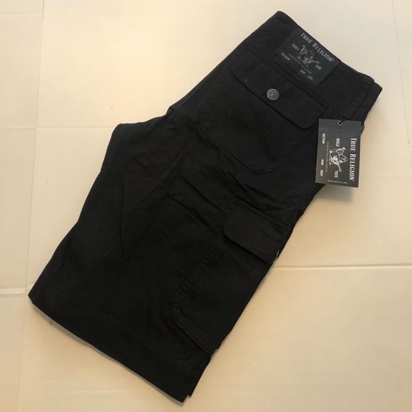 NWT True Religion Cargo Black Shorts - Picture 6 of 7